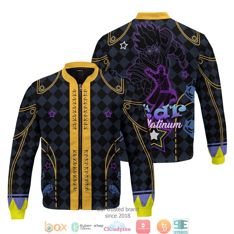 Star Platinum Bomber Jacket word3