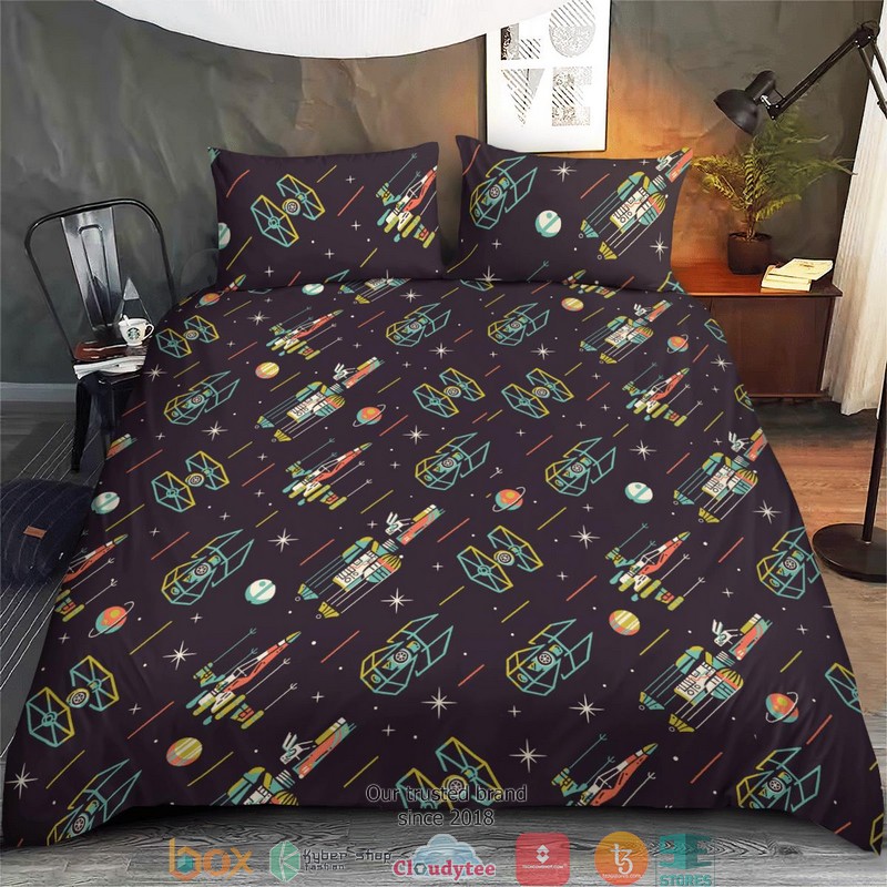 Star Space Dark Purple Bedding Set