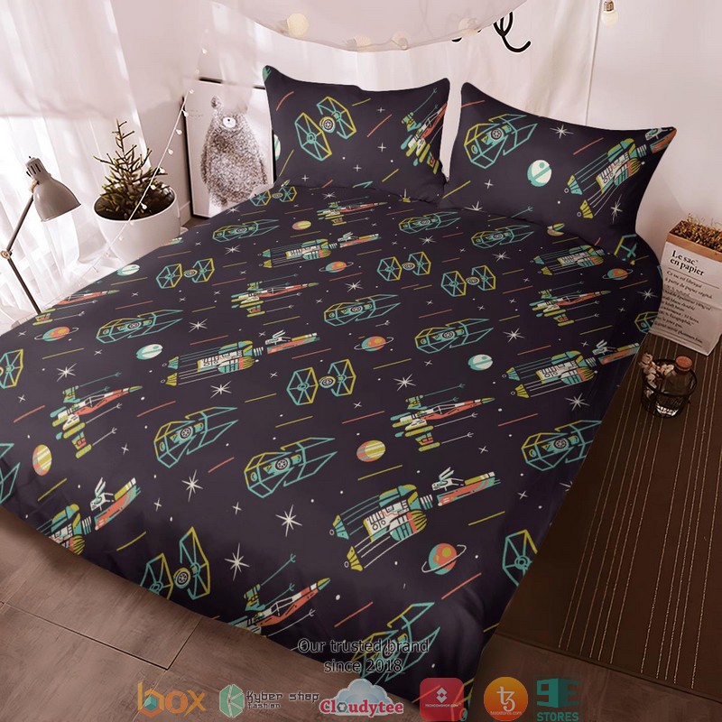 Star Space Dark Purple Bedding Set 3 Star Space Dark Purple Bedding Set 1 2