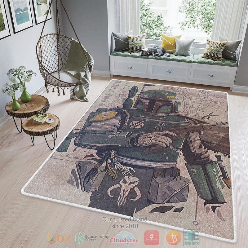 BEST Star War Boba Fett rectangle carpet 2 Star War Boba Fett rug 1