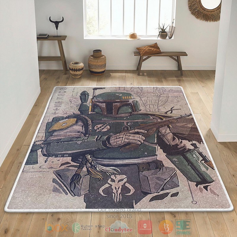 BEST Star War Boba Fett rectangle carpet 3 Star War Boba Fett rug 1 2
