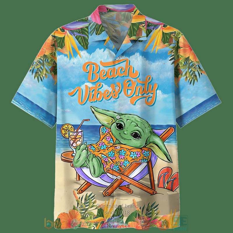 BEST Star War Disney Baby Yoda Beach Vibes Only Short Sleeve Hawaii Shirt 3 Star War Disney Baby Yoda Beach Vibes Only Hawaiian Shirt
