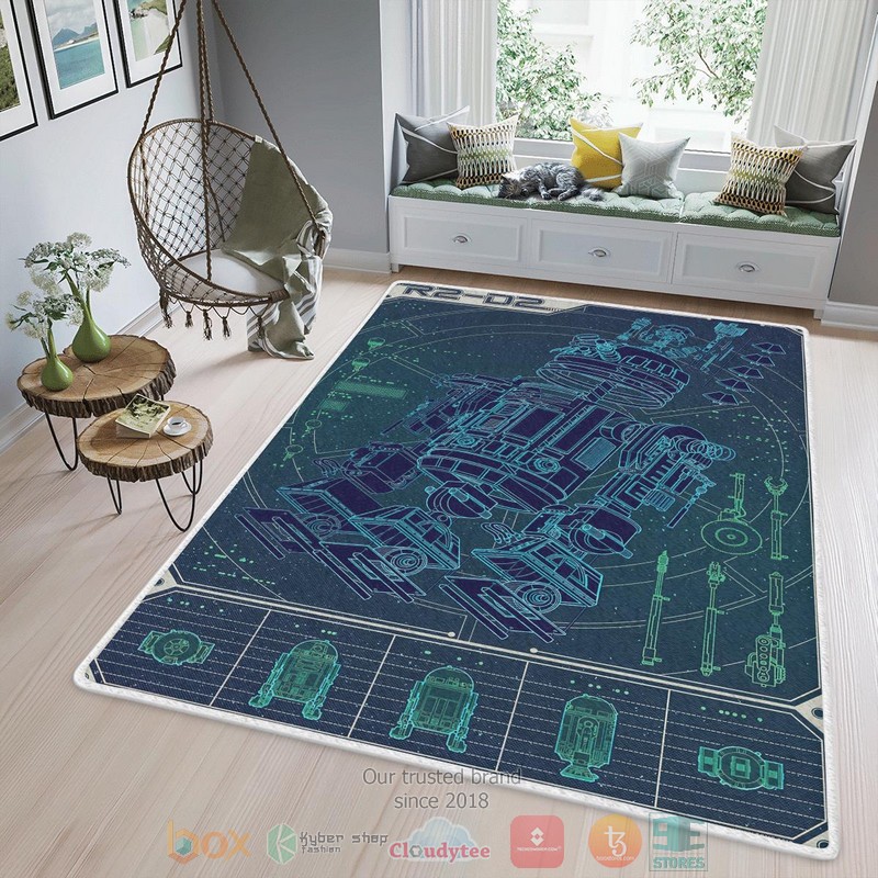 BEST Star War R2-D2 rectangle carpet 3 Star War R2 D2 rug 1 2