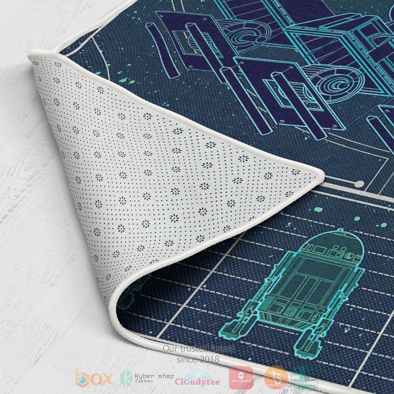 BEST Star War R2-D2 rectangle carpet 5 Star War R2 D2 rug 1 2 3 4