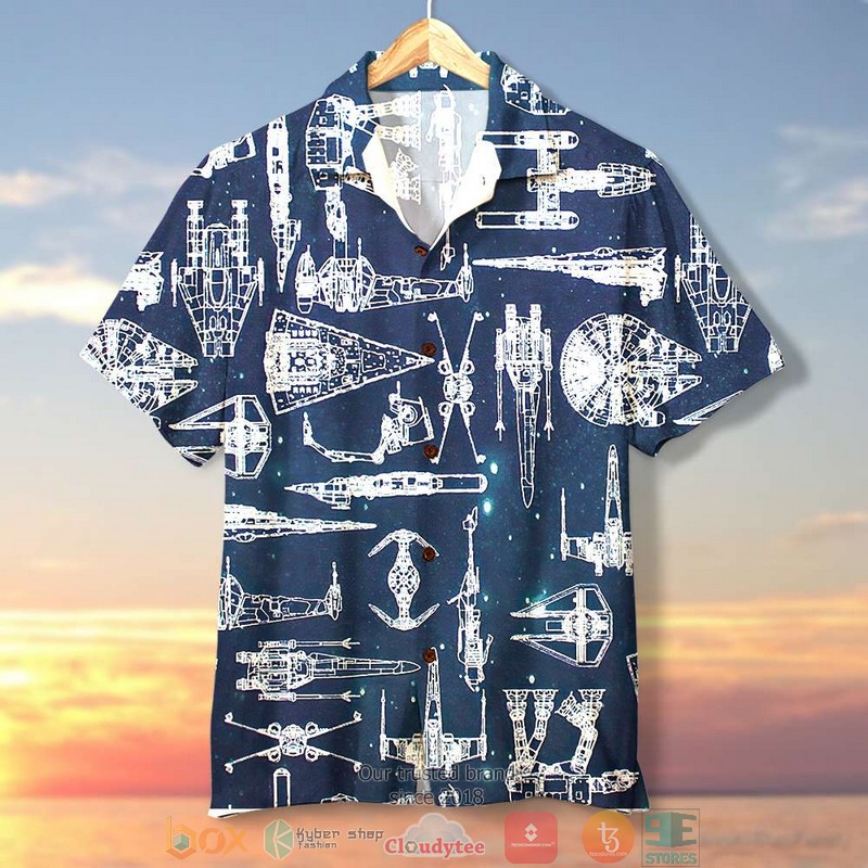 BEST Star War Spaceship Pattern Hawaii Shirt, Shorts word2