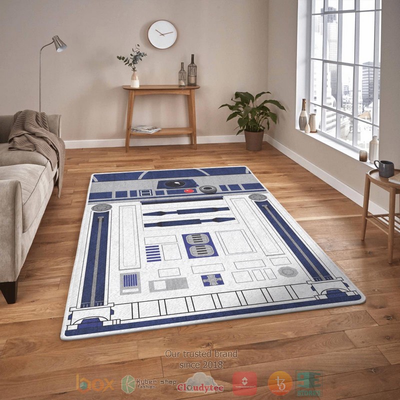 Star War white blue rug