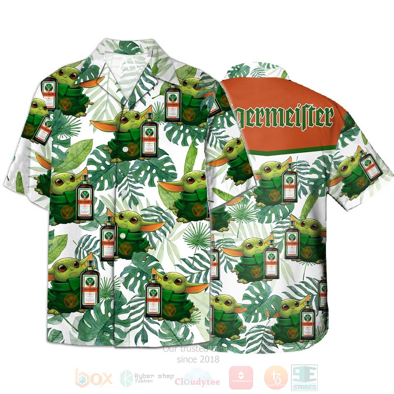 Star Wars Baby Yoda Hug Jagermeister Hawaiian Shirt