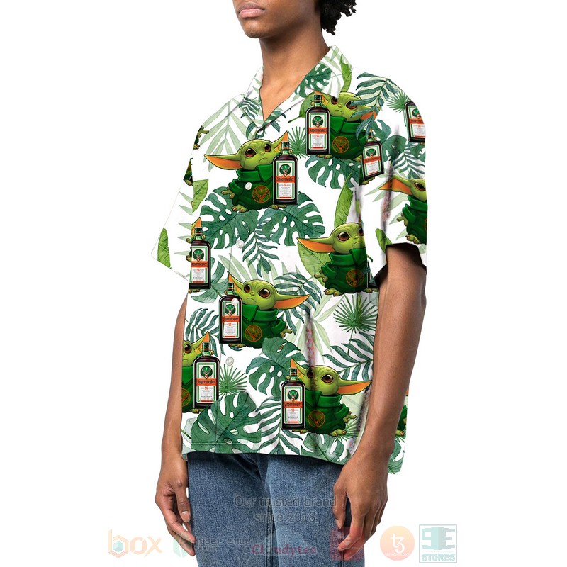 BEST Star Wars Movies Baby Yoda Hug Jagermeister 3D Aloha Shirt 2 Star Wars Baby Yoda Hug Jagermeister Hawaiian Shirt 1