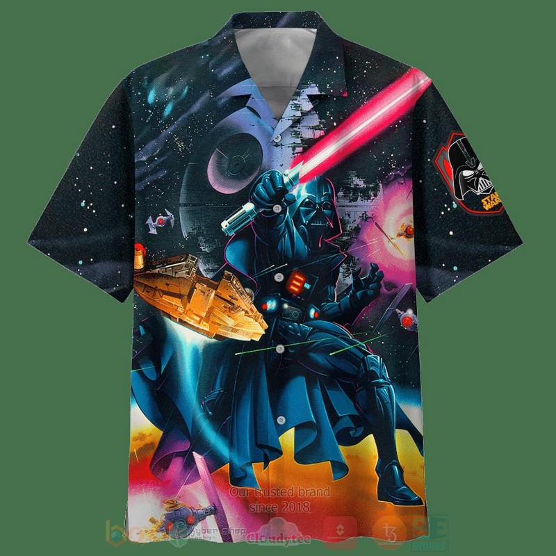 BEST Star Wars Darth Vader Galaxy All Over Print Tropical Shirt 2 Star Wars Darth Vader Galaxy Short Sleeve Hawaiian Shirt
