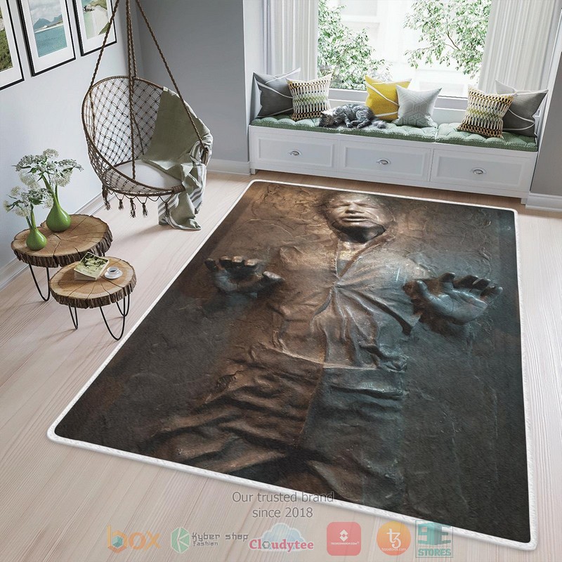 BEST Star Wars Han Solo in carbonite grey rectangle carpet 2 Star Wars Han Solo in carbonite grey rug 1