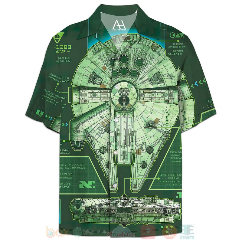 Star Wars Millennium Falcon Green Hawaiian Shirt