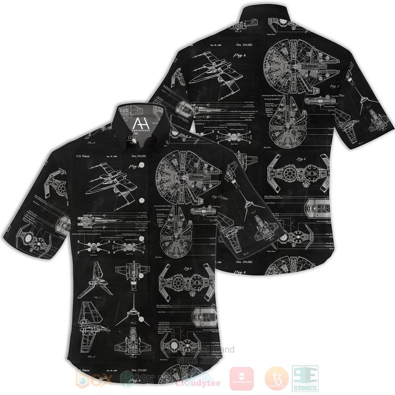 Star Wars Patent Black Hawaiian Shirt