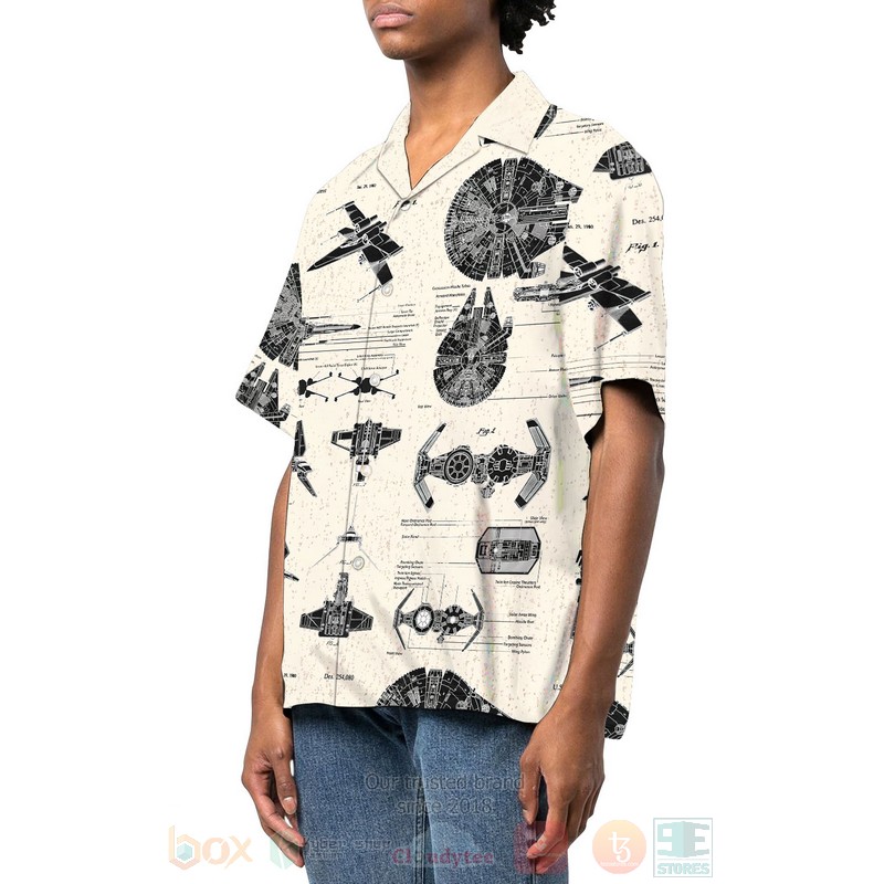 BEST Star Wars Movies Patent Cream 3D Aloha Shirt 4 Star Wars Patent Cream Hawaiian Shirt 1 2 3
