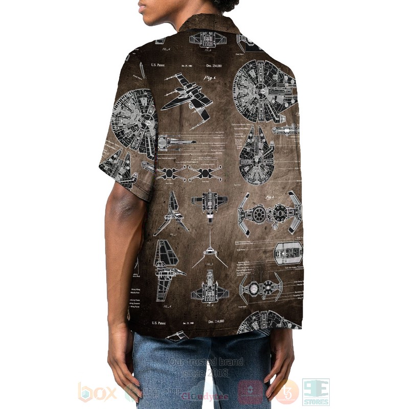 BEST Star Wars Movies Patent Grey 3D Aloha Shirt 4 Star Wars Patent Grey Hawaiian Shirt 1 2 3