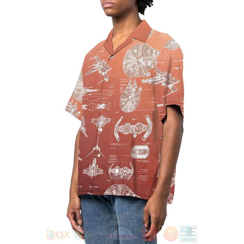BEST Star Wars Movies Patent Red 3D Aloha Shirt 6 Star Wars Patent Red Hawaiian Shirt