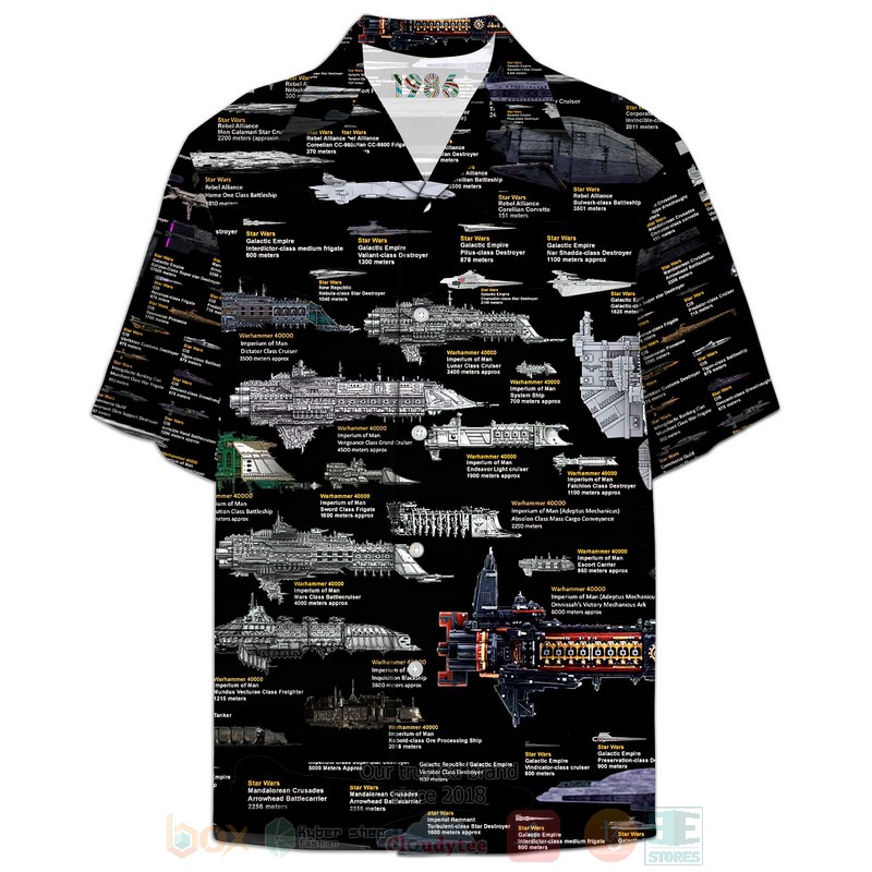 BEST Star Wars Movies Ships Black 3D Aloha Shirt 6 Star Wars Ships Black Hawaiian Shirt