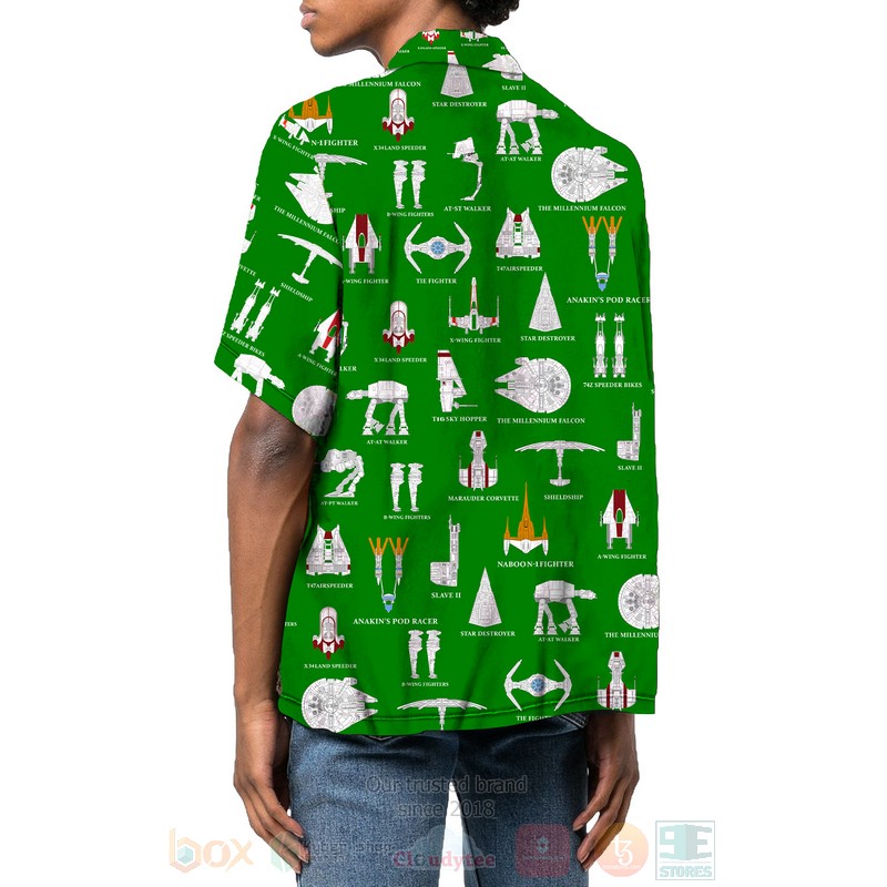 BEST Star Wars Movies Ships Green 3D Aloha Shirt 3 Star Wars Ships Green Hawaiian Shirt 1 2