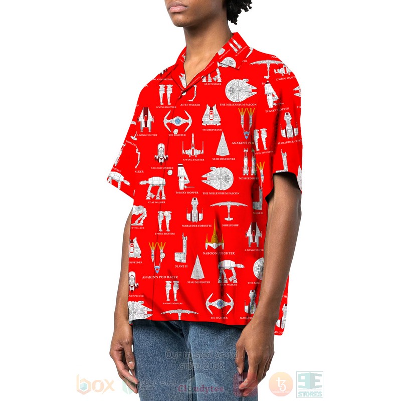 BEST Star Wars Movies Ships Red 3D Aloha Shirt 2 Star Wars Ships Red Hawaiian Shirt 1