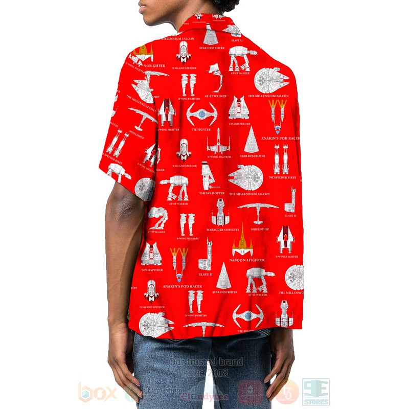 BEST Star Wars Movies Ships Red 3D Aloha Shirt 3 Star Wars Ships Red Hawaiian Shirt 1 2