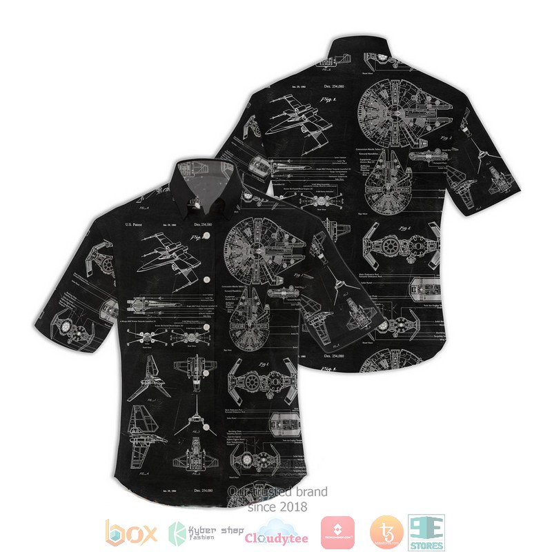 Star Wars Space Ship Black Hawaiian 3D Shirt 1 Star Wars Space Ship Black Hawaiian 3D Shirt