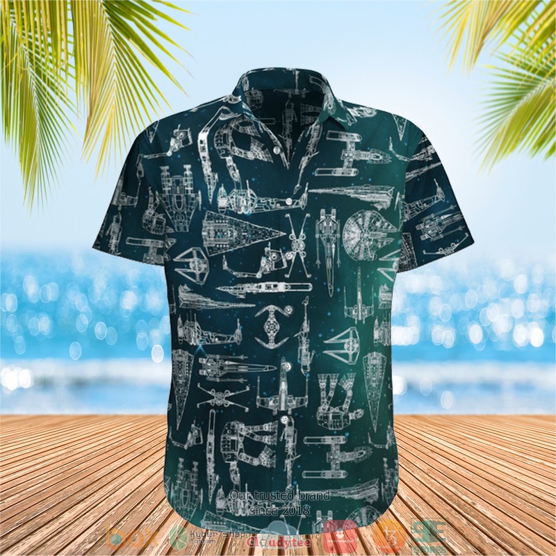 Star Wars Space Ship Green Hawaiian 3D Shirt
