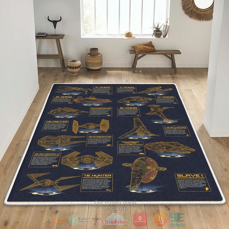 BEST Star Wars Vehicles Patent blue rectangle carpet 4 Star Wars Vehicles Patent blue rug 1 2