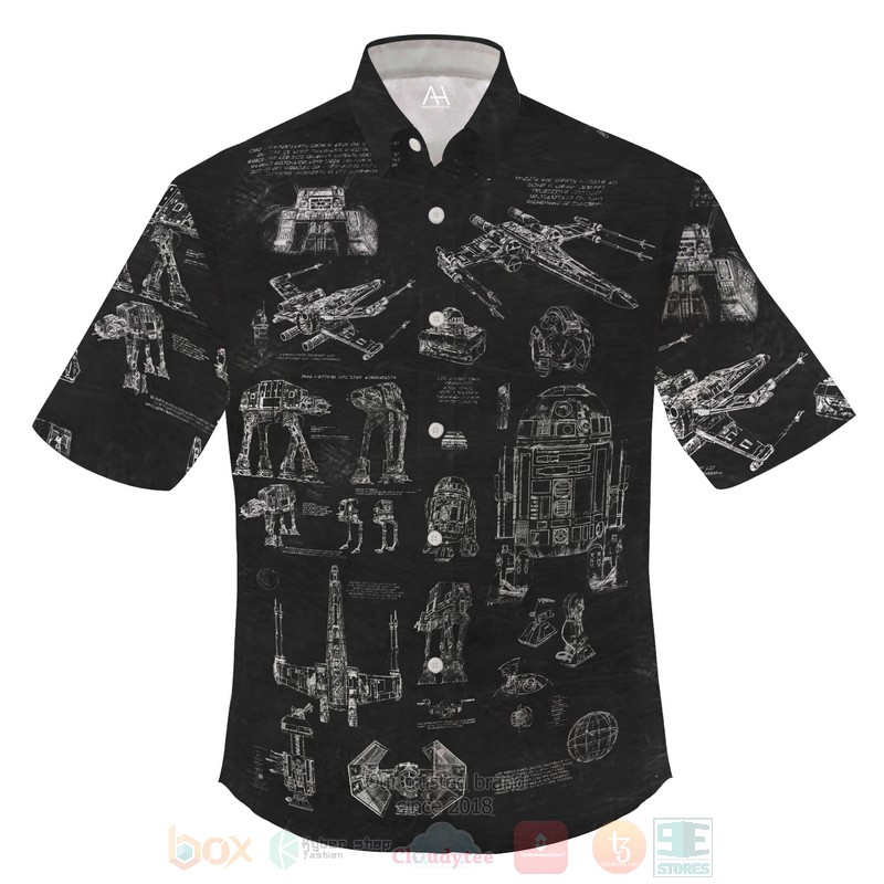Star Wars X Wing Fighter Black Hawaiian Shirt
