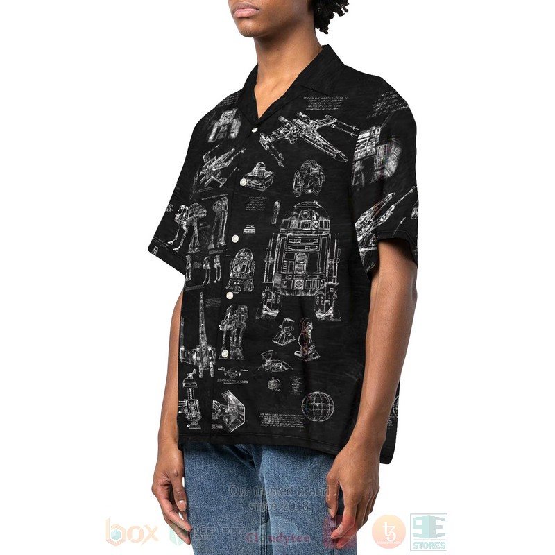 BEST Star Wars Movies X Wing Fighter Black 3D Aloha Shirt 2 Star Wars X Wing Fighter Black Hawaiian Shirt 1