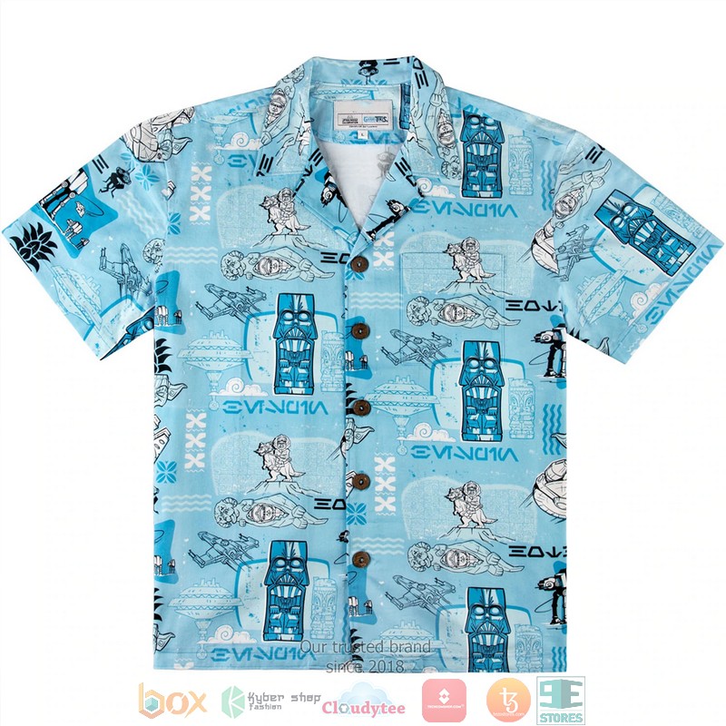 Star Wars statues characters Hawaiian 3D Shirt 1 Star Wars statues characters Hawaiian 3D Shirt