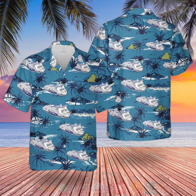 Stena Line MS Stena Scandinavica Blue Hawaiian Shirt