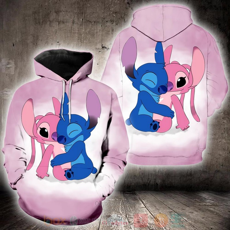 BEST Stitch & Angel 3D T-Shirt, Hoodies 1 Stitch Angel 3D Hoodie Shirt