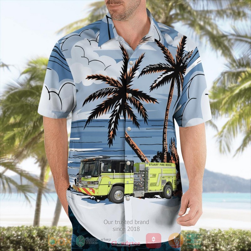 NEW Stuart Florida City of Stuart Fire Rescue Department Hawaii Shirt word3