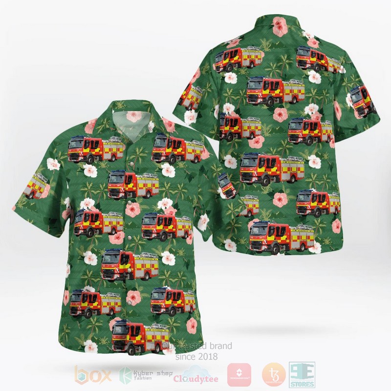 BEST Suffolk, England, Suffolk Fire, and Rescue Service 3D Aloha Shirt