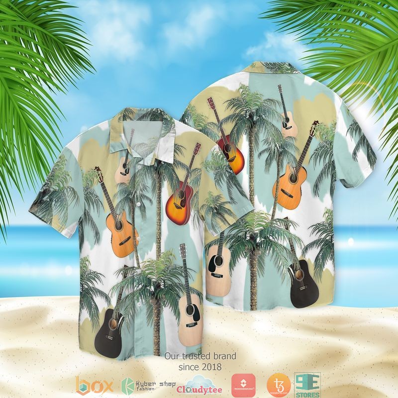 Summer With Guitar Short Sleeve Hawaiian Shirt