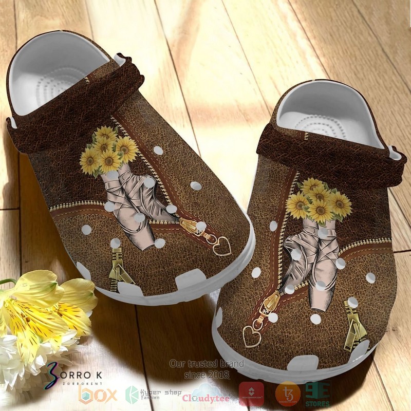 NEW Sunflowers Whitesole Ballet crocs crocband shoes