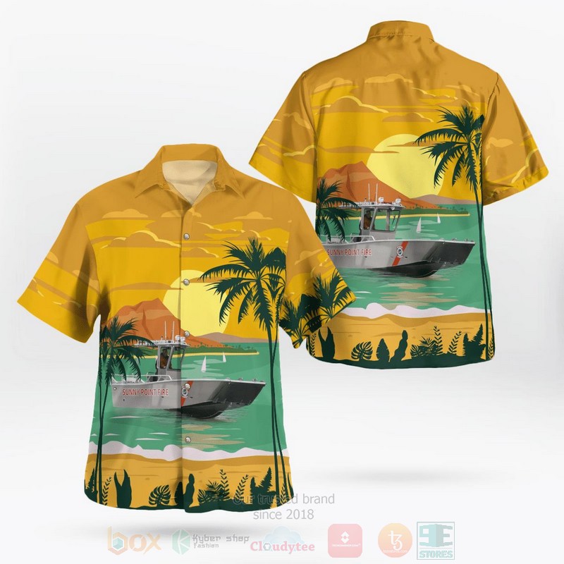 BEST Sunny Point Fire Department Fire And Rescue Boat 3D Aloha Shirt word3