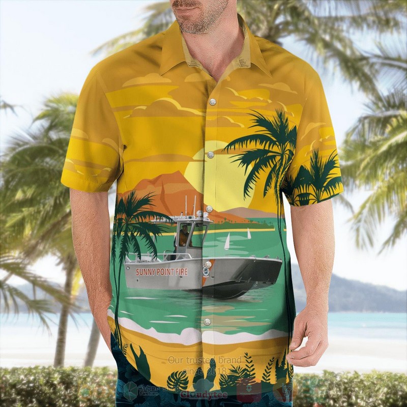 BEST Sunny Point Fire Department Fire And Rescue Boat 3D Aloha Shirt word3