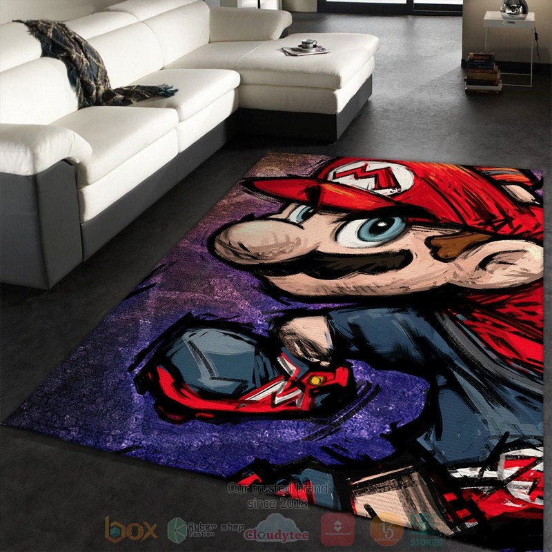 Super Mario Bros Nintendo Switch Gaming Collection Area Rugs