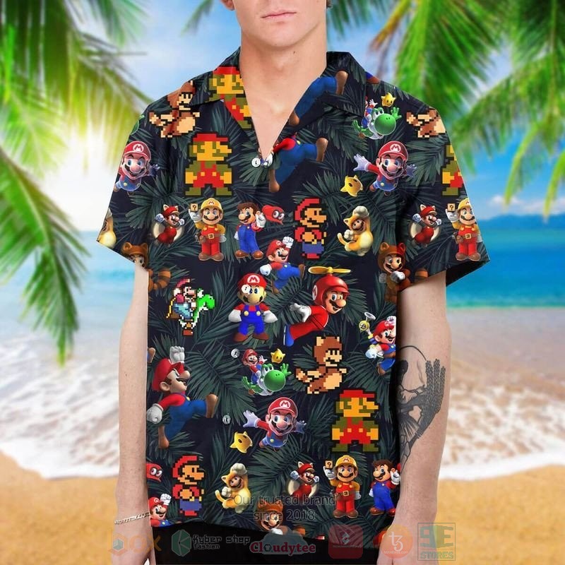 Super Mario Cutes Short Sleeve Hawaiian Shirt