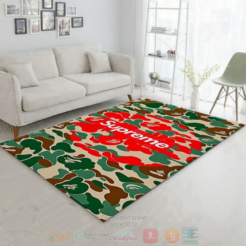 Supreme Bape Jungle Camo Area Rugs 1