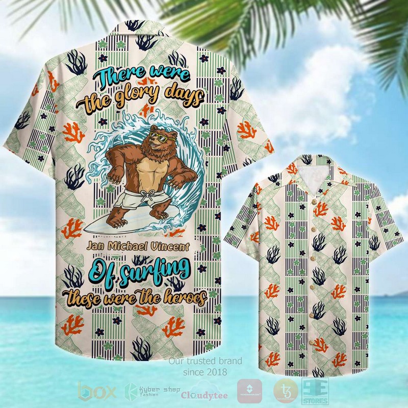 BEST Surfing Bear There Were The Glory Days Beach Seamless Custom Name 3D Aloha Shirt word2