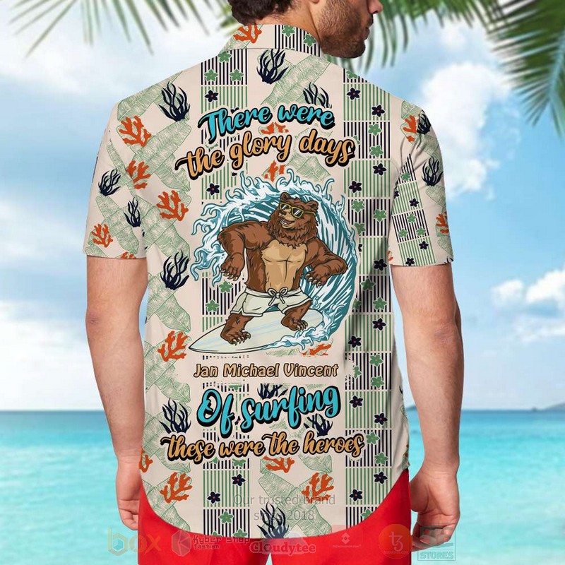 BEST Surfing Bear There Were The Glory Days Beach Seamless Custom Name 3D Aloha Shirt word2