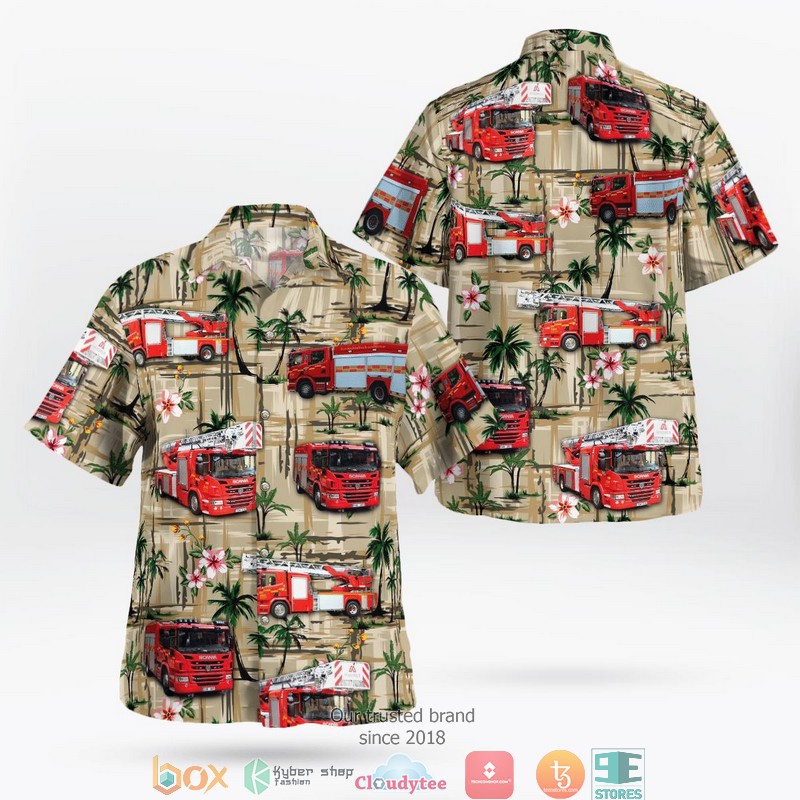 Sweden Storstockholms brandforvar Limited Hawaiian Shirt word2