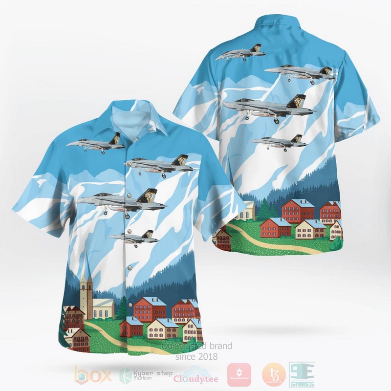 BEST Swiss Air Force McDonnell Douglas F-A-18C Hornet 3D Aloha Shirt word3