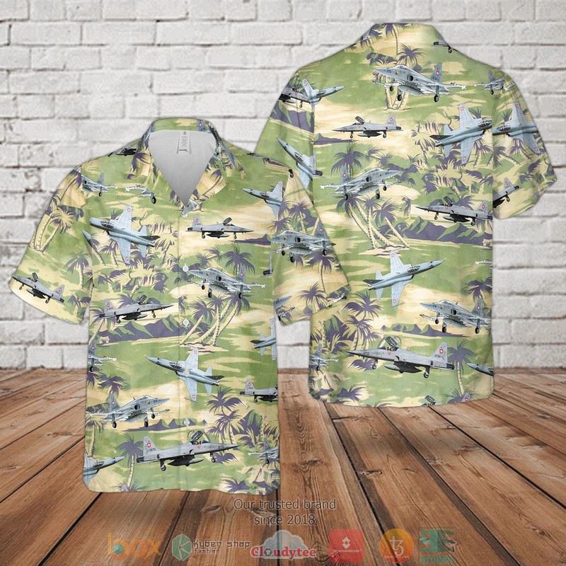 Swiss Armed Forces Northrop F-5 Hawaiian Shirt 2 Swiss Armed Forces Northrop F 5 Hawaiian Shirt