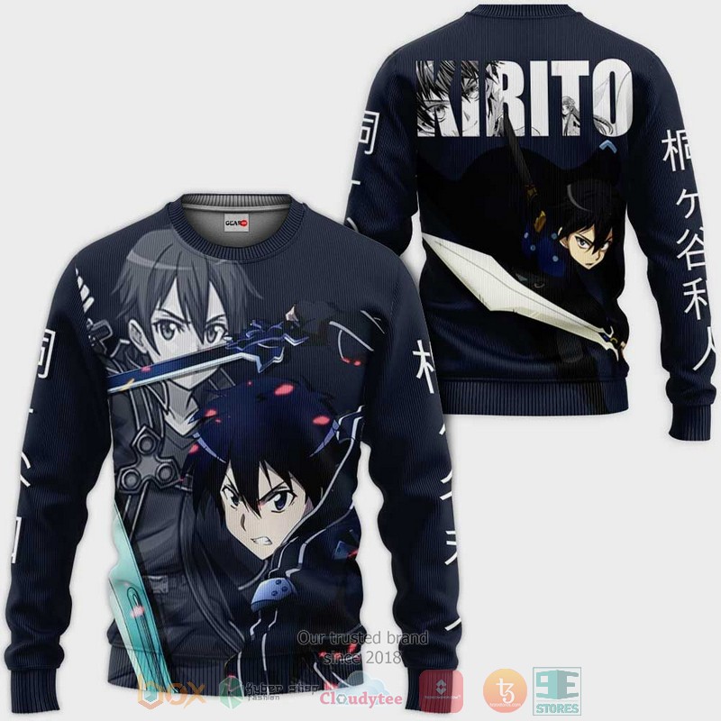 NEW Sword Art Online Kirito Anime Full Printed 3D Sweater, Hoodie 2 Sword Art Online Kirito Anime 3D Hoodie Bomber Jacket 1