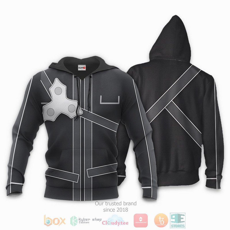 NEW Sword Art Online Kirito Uniform Anime Full Printed 3D Sweater, Hoodie 3 Sword Art Online Kirito Uniform Anime 3D Hoodie Bomber Jacket 1 2