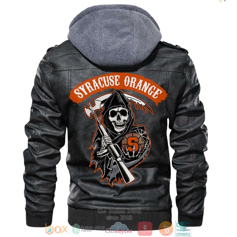 Syracuse Orange NCAA Basketball Sons Of Anarchy Black Leather Jacket