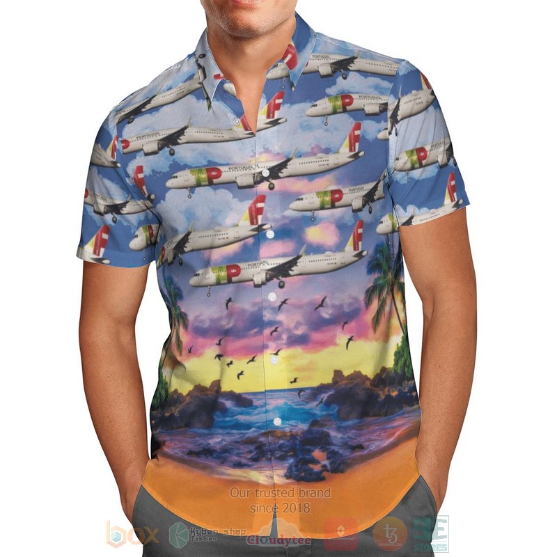 BEST TAP Air Portugal Airbus A321-251NX 3D Aloha Shirt 2 TAP Air Portugal Airbus A321 251NX Hawaiian Shirt 1