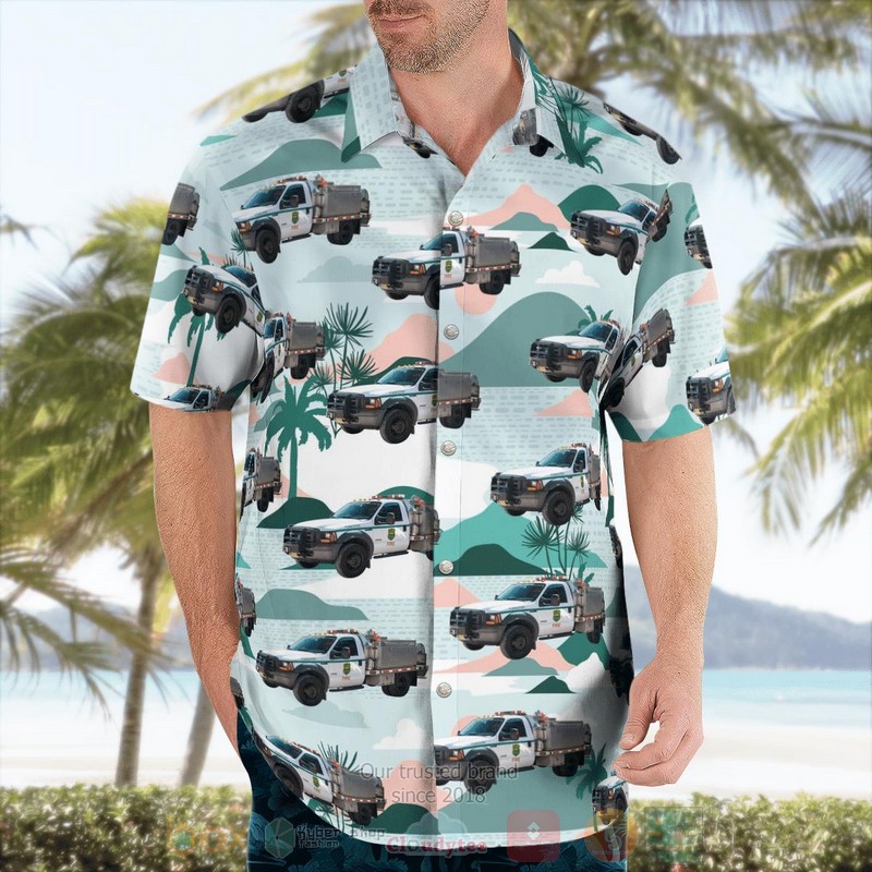 BEST Tallahassee, Florida, Florida Forest Service Ford F550 3D Aloha Shirt word3